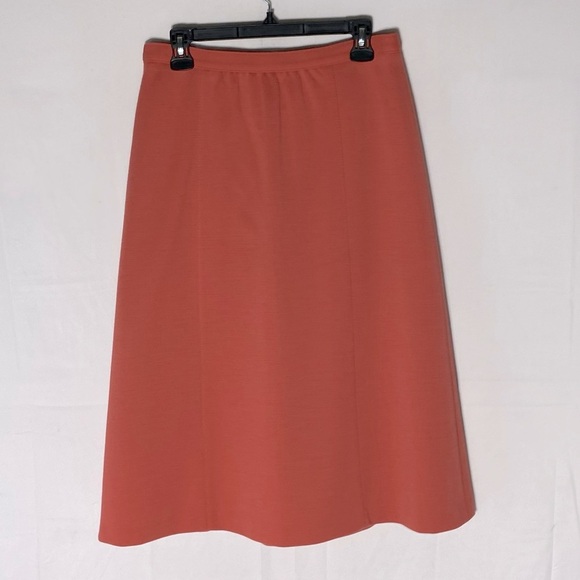 Vintage Lucia Coral Wool Blend Wrap Style Midi Skirt M - Picture 2 of 16